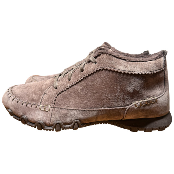 SKECHERS Bikers Lineage Women's 6 Moc Toe Chocolate Suede Chukka Lace Up Boot - Picture 5 of 15